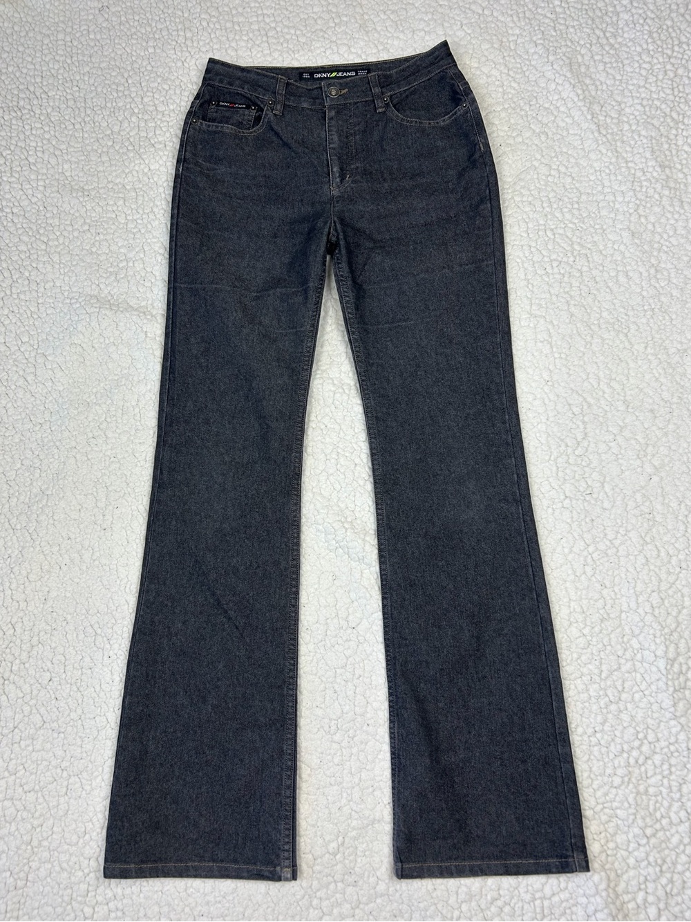 DKNY Jeans Women's 2R Dark Gray Straight Logo 5 Pocket Design